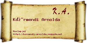 Körmendi Arnolda névjegykártya